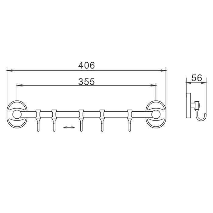 Вешалка 5 крючков подвижные FRAP F1915-5 