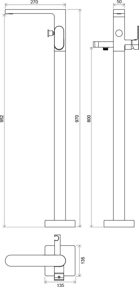 Смеситель для ванны напольный Ravak CR 080.00 X070101