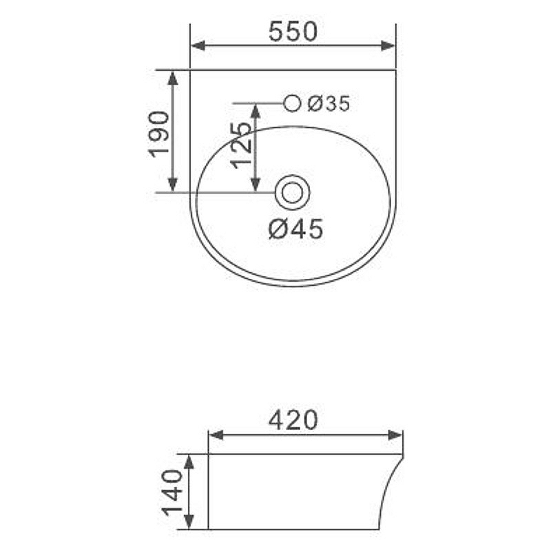 Раковина белая к столешнице Gappo (550*420*140mm) в магазинах СантехГид