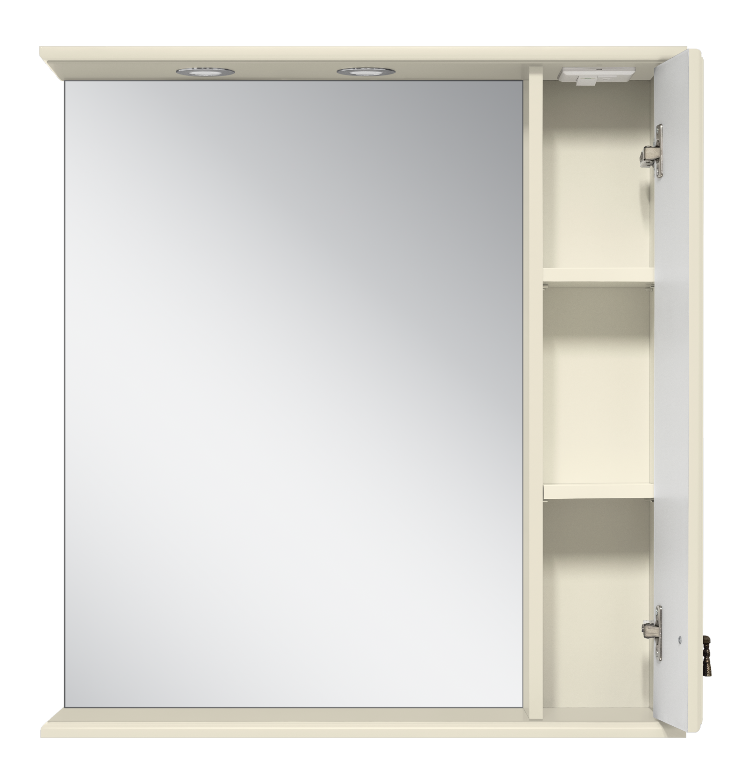 Зеркальный шкаф Misty Лувр 75 правый (слоновая кость)