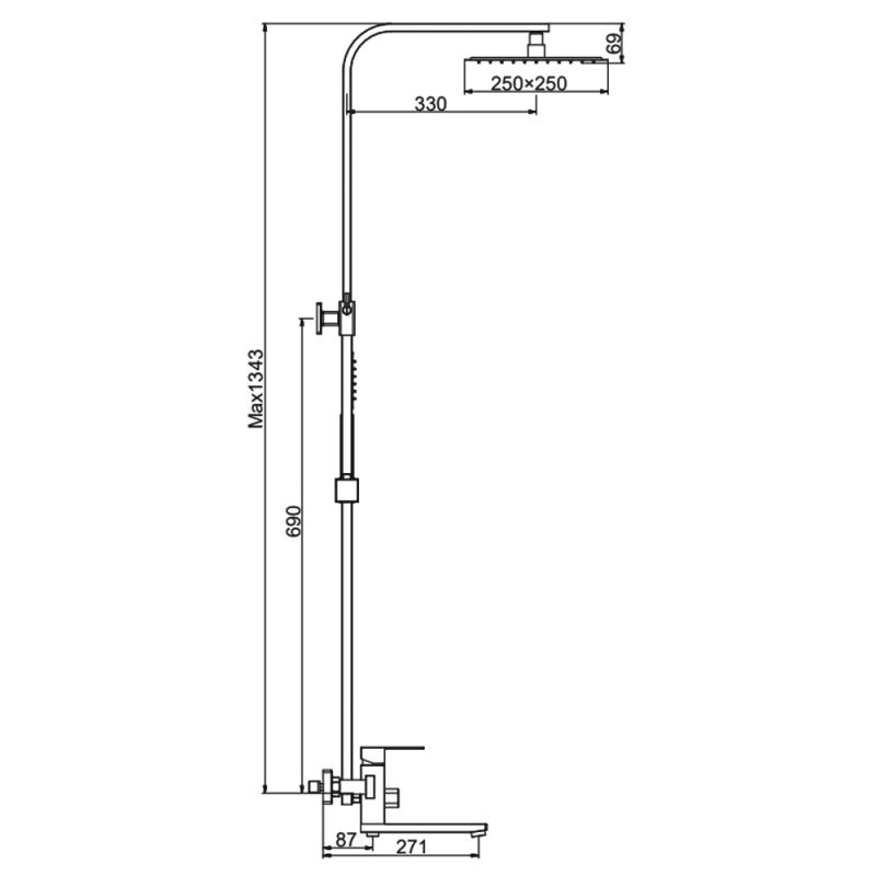 Душевая система оружейнная сталь нержавейка Frap F24802-9