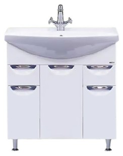 Тумба Орхидея - 75 с 2 ящ.(корзина) + рак-на белая