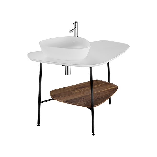 62571 Plural Столешница-консоль  100 см под раковину цвет матовый белый левая VITRA