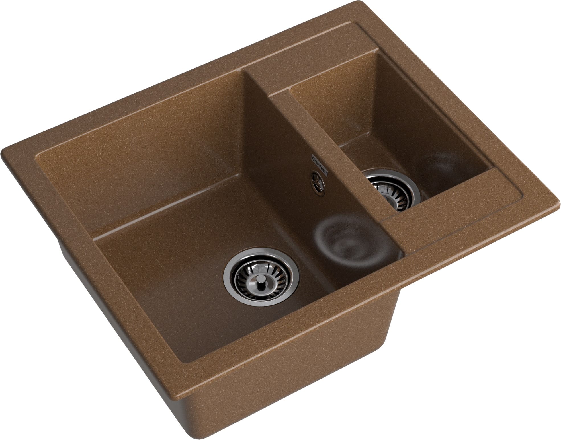 GRANFEST Мойка композит QUADRO GF-Q--610K 1.5-чаши. 610*500мм  терракот арт.GF-