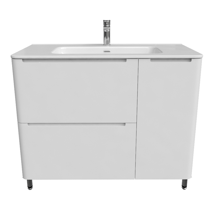 Тумба с умывальником, напольная, 100 см, белая, Edifice, IDDIS, EDI10WFi95K