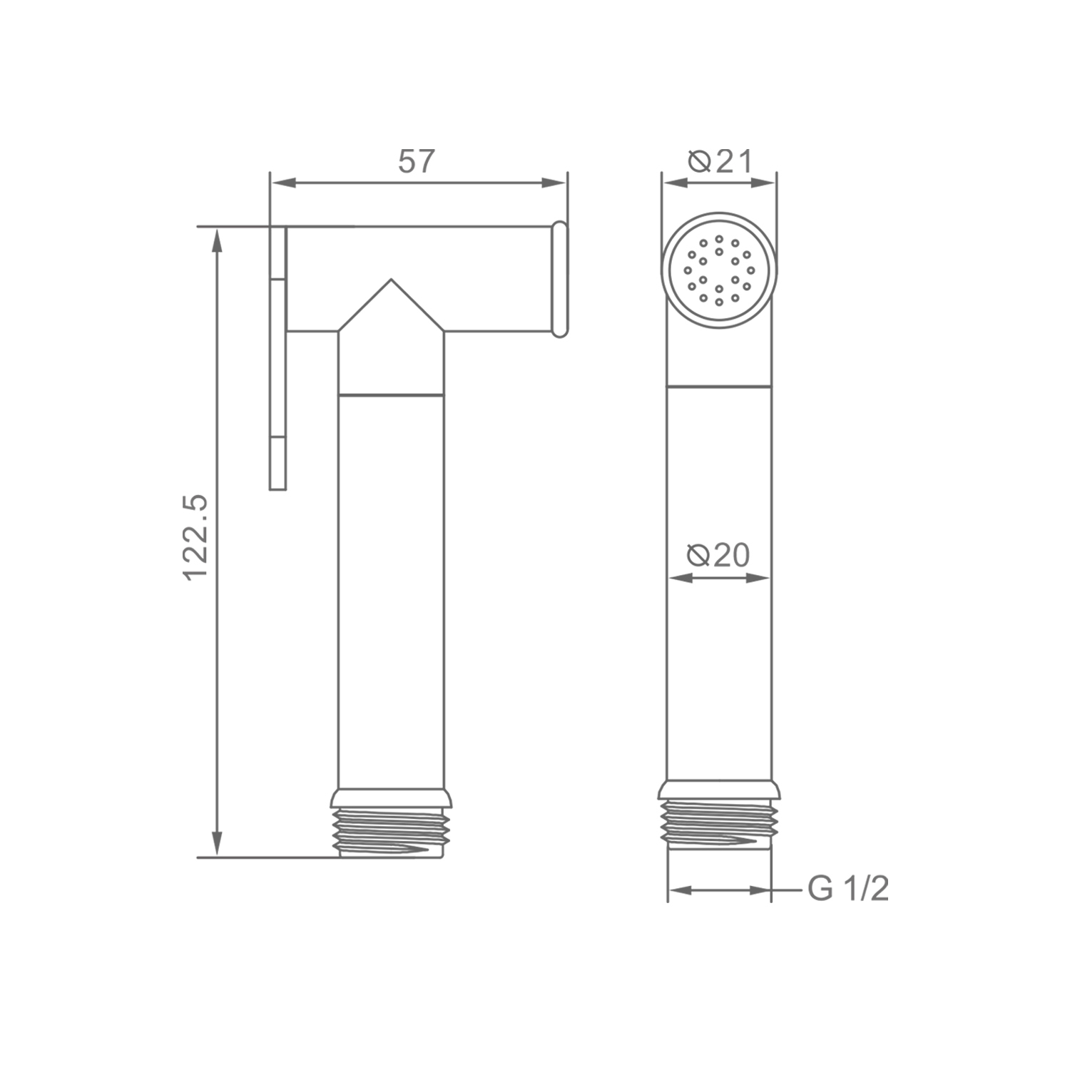 Лейка для гигиенического душа Raglo R460.03 латунь, хром