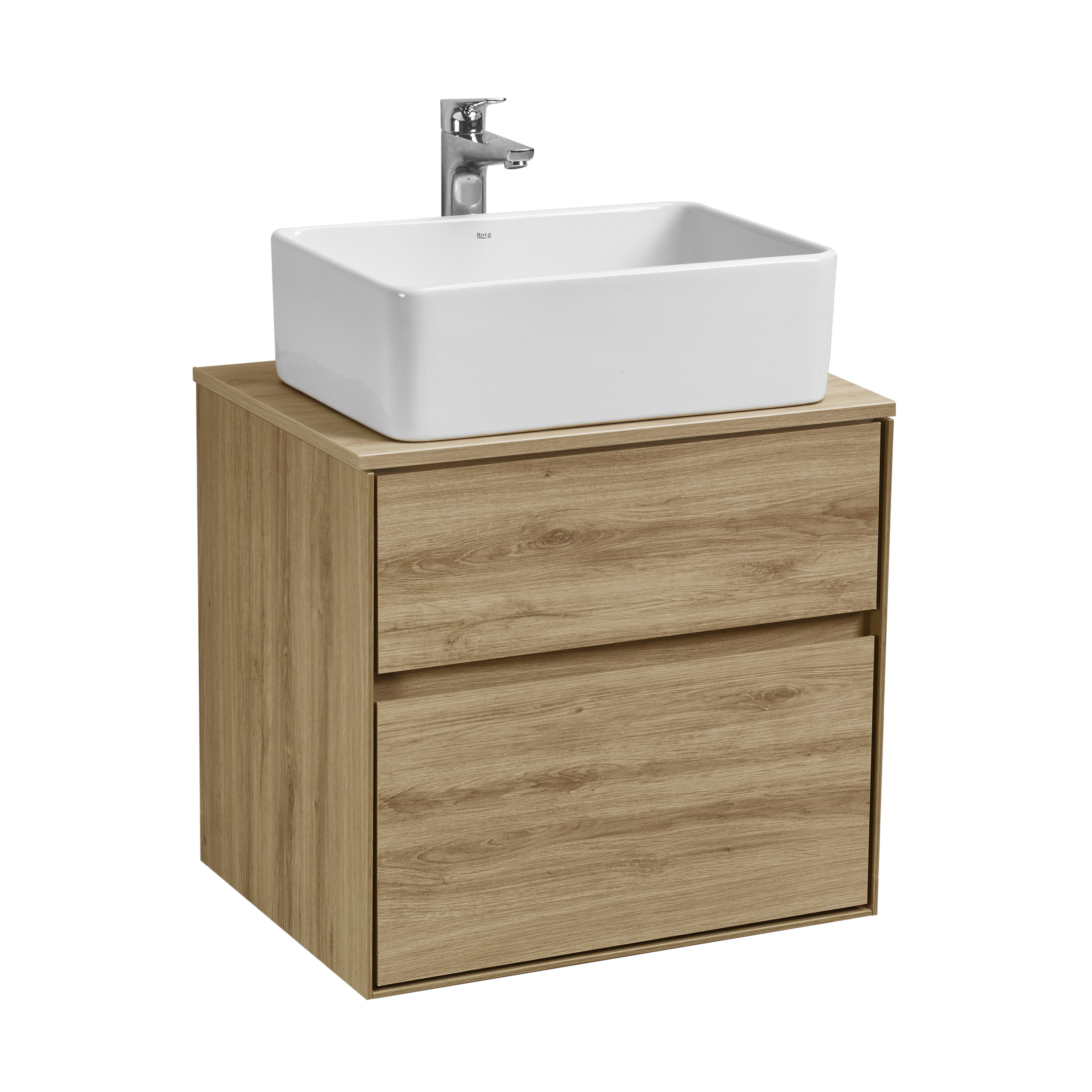 Тумба под раковину AQUATON Либерти 60 2 ящика, дуб эльвезия 1A279401LYC70