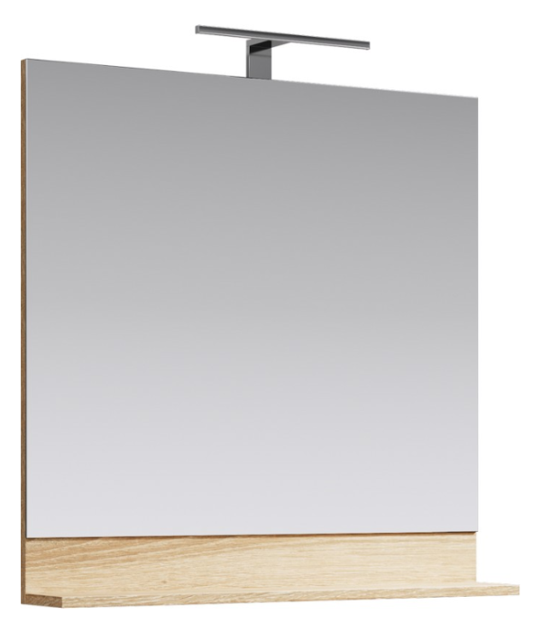 "Фостер" Панель с зеркалом и светильником, цвет дуб сонома, , ТМ «AQWELLA» FOS0208DS