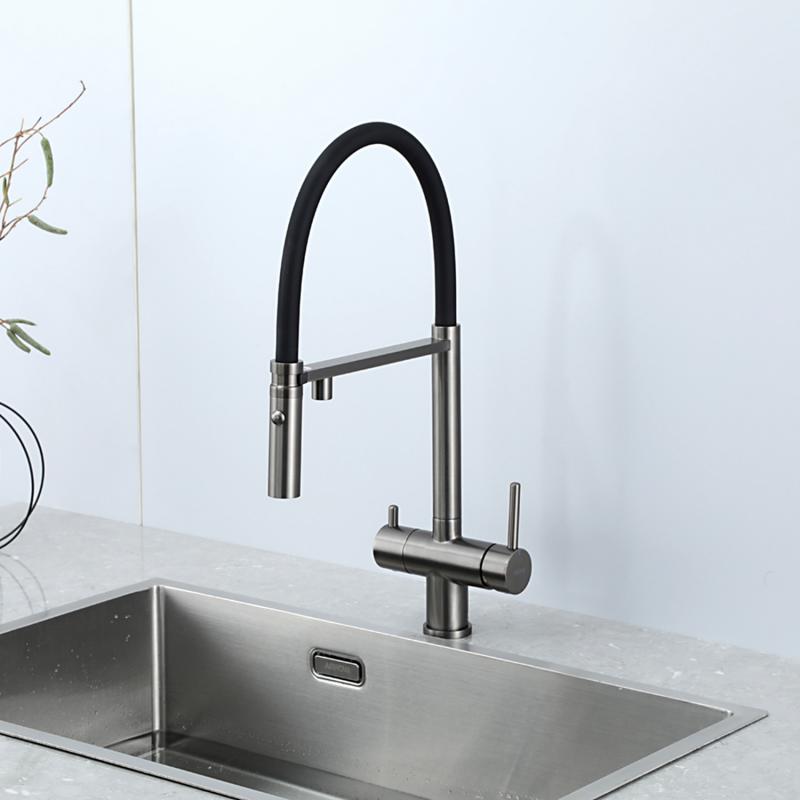 Смеситель для кухни оружейная сталь GAPPO G4397-89