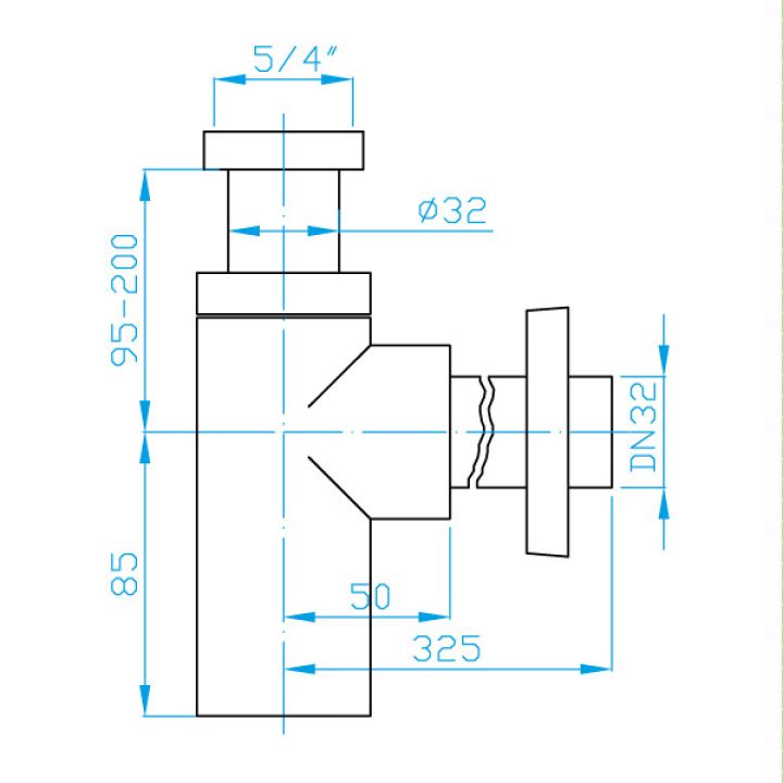 Сифон для умывальника 5/4 "круглая труба, латунь в магазинах СантехГид