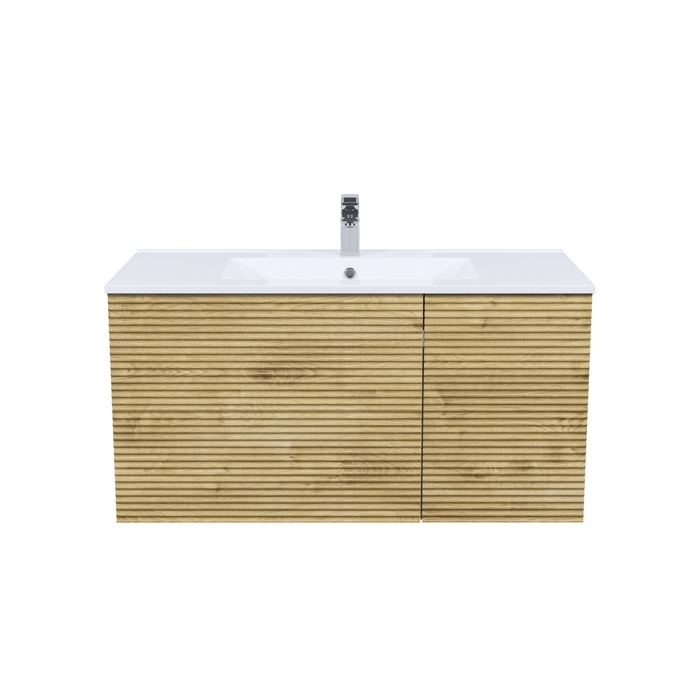 Тумба с умывальником, подвесная, 100 см, дуб светлый, Bild, IDDIS, BIL10V0i95K подходит умыв. 0131000i28