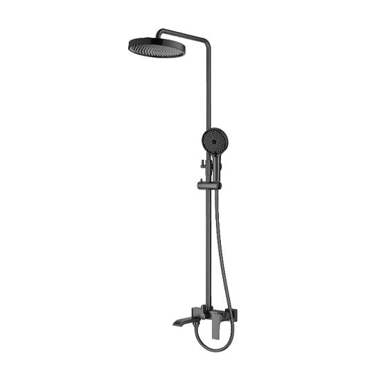 Душевая система Prohanss P61.24.09 для ванны и душа с тропическим душем поворотный излив 15 см, графит