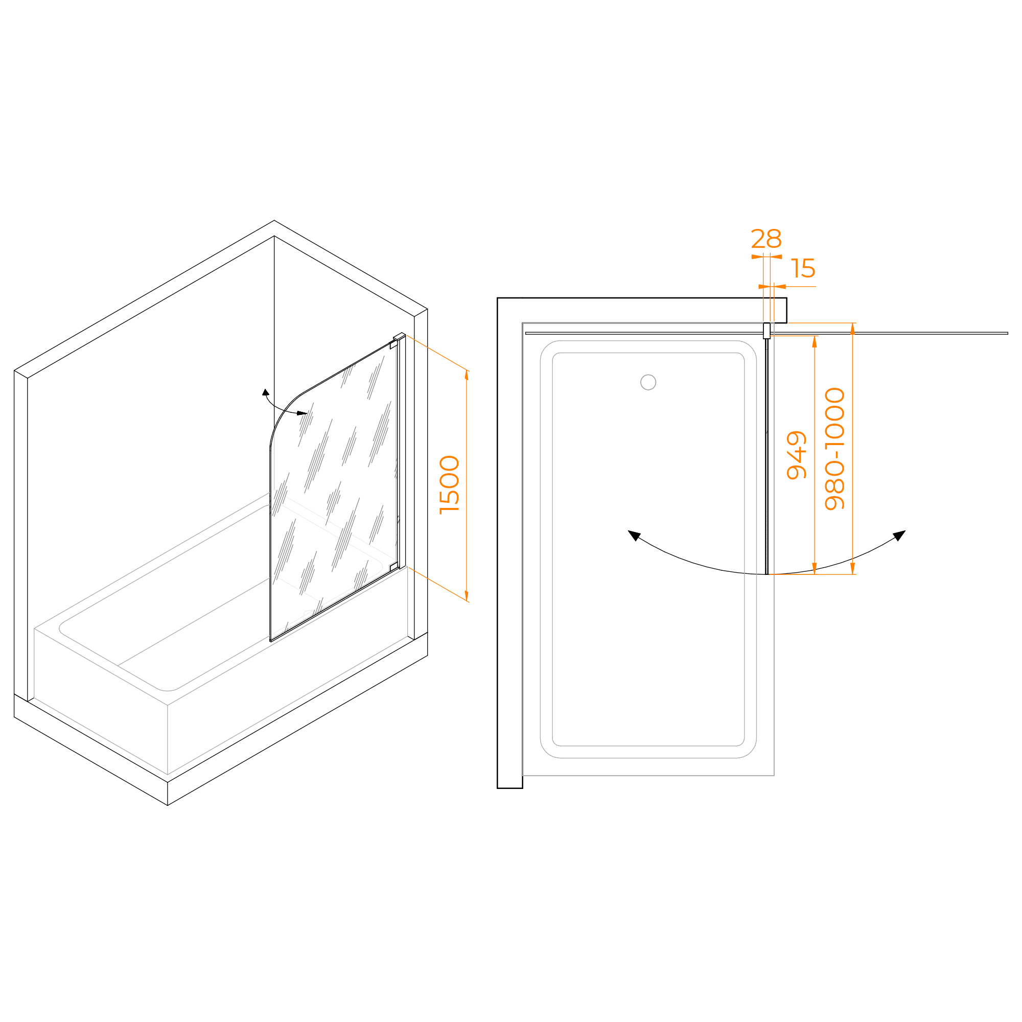 Шторка на ванну RGW SC-01 