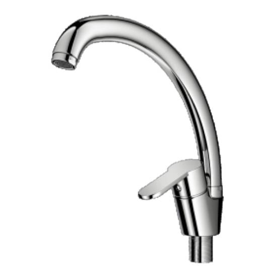 Смеситель Prohanss P64.41 для кухни С-образный поворотный излив, хром