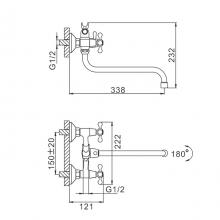 Смеситель для ванны FRAP F2209-2