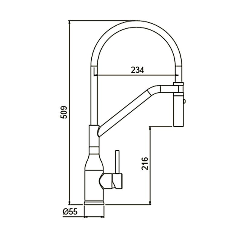 Смеситель для кухни сатин-серый Gappo G4098-15H 