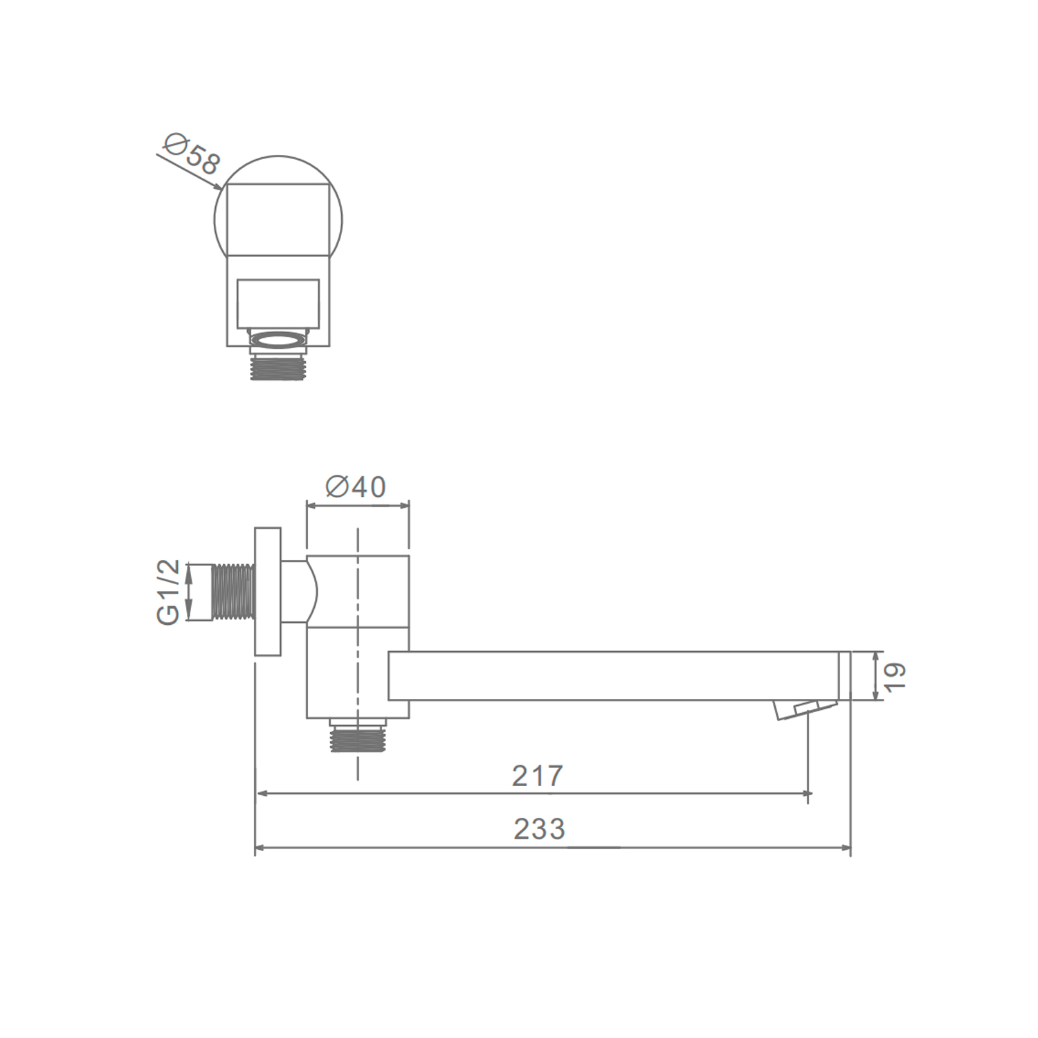 Встраиваемый наполнитель Raglo R473.71.03 для ванны и душа излив поворотный  23 см с функцией переключения латунь, сатин
золотой
