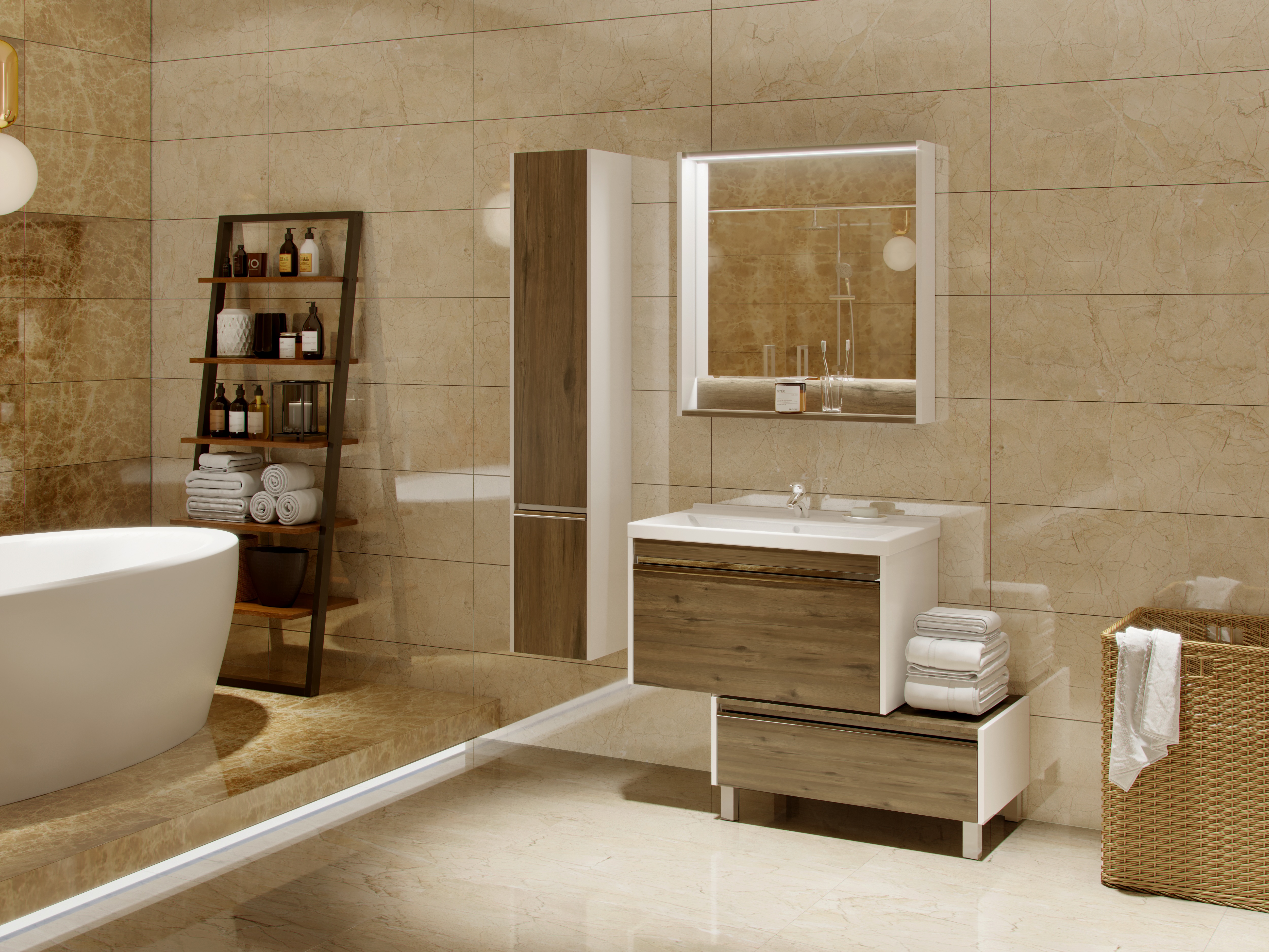 Зеркало AQUATON Капри 80 Таксония темная 1A230402KPDB0 