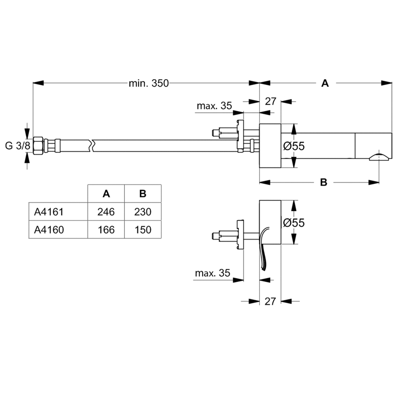 Излив Ideal Standard CERAPLUS Электронный наполнитель/ 230 мм с отдельным ИК-датчиком () A4161AA