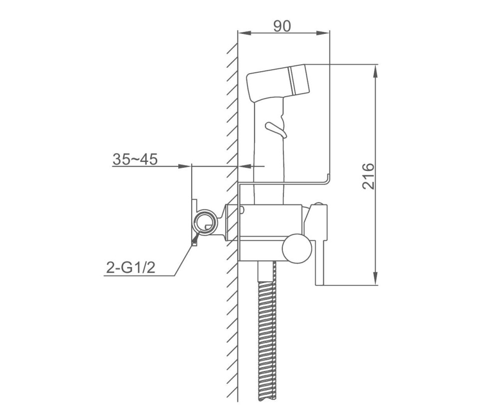 Гигиенический душ с бумагодержателем и полочкой/хром FRAP F2075