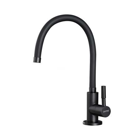 Смеситель для кухни МОНО с гибким изливом черный GAPPO G1052-96