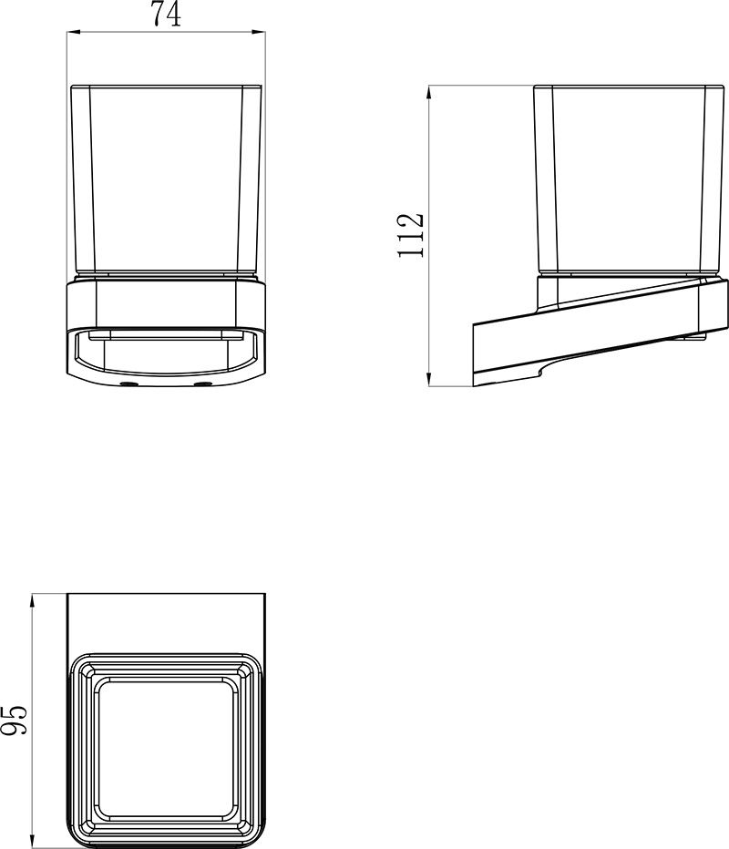 Держатель со стаканом (стекло) Ravak TD 210.00, X07P321