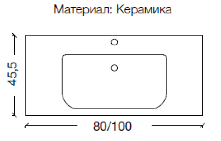 Столешница керамическая моноблок 100*43,5см в магазинах СантехГид