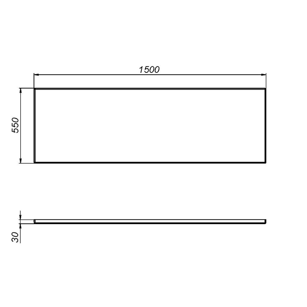 W76A-150-070W-P Sense New, панель фронтальная для ванны А0 150х70