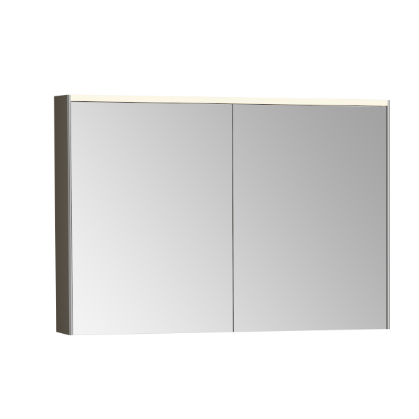 66912 Зеркало-шкаф 100 см с подсветкой и розеткой антрацит VITRA