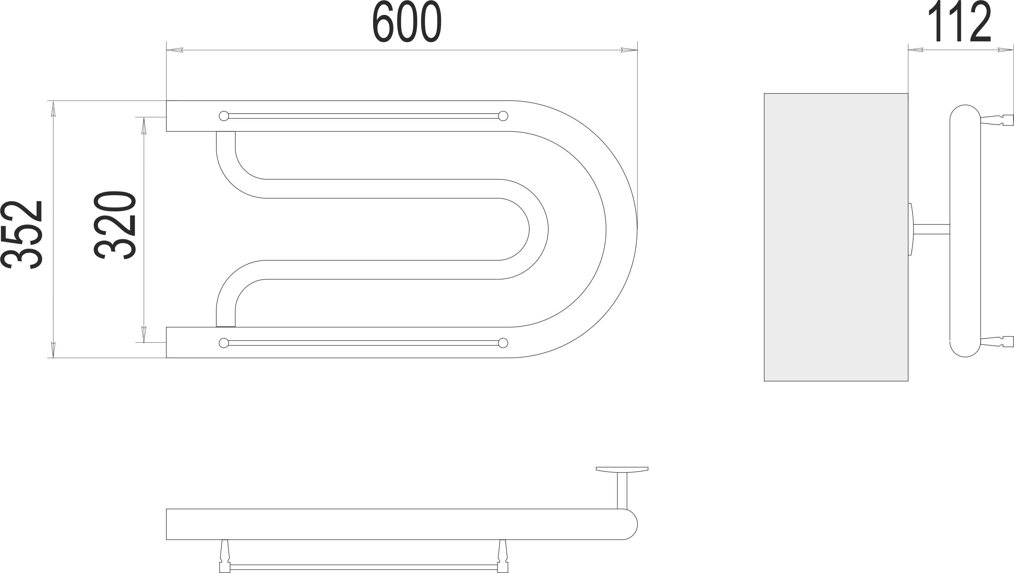 Полотенцесушитель Фокстрот (1") 320х600