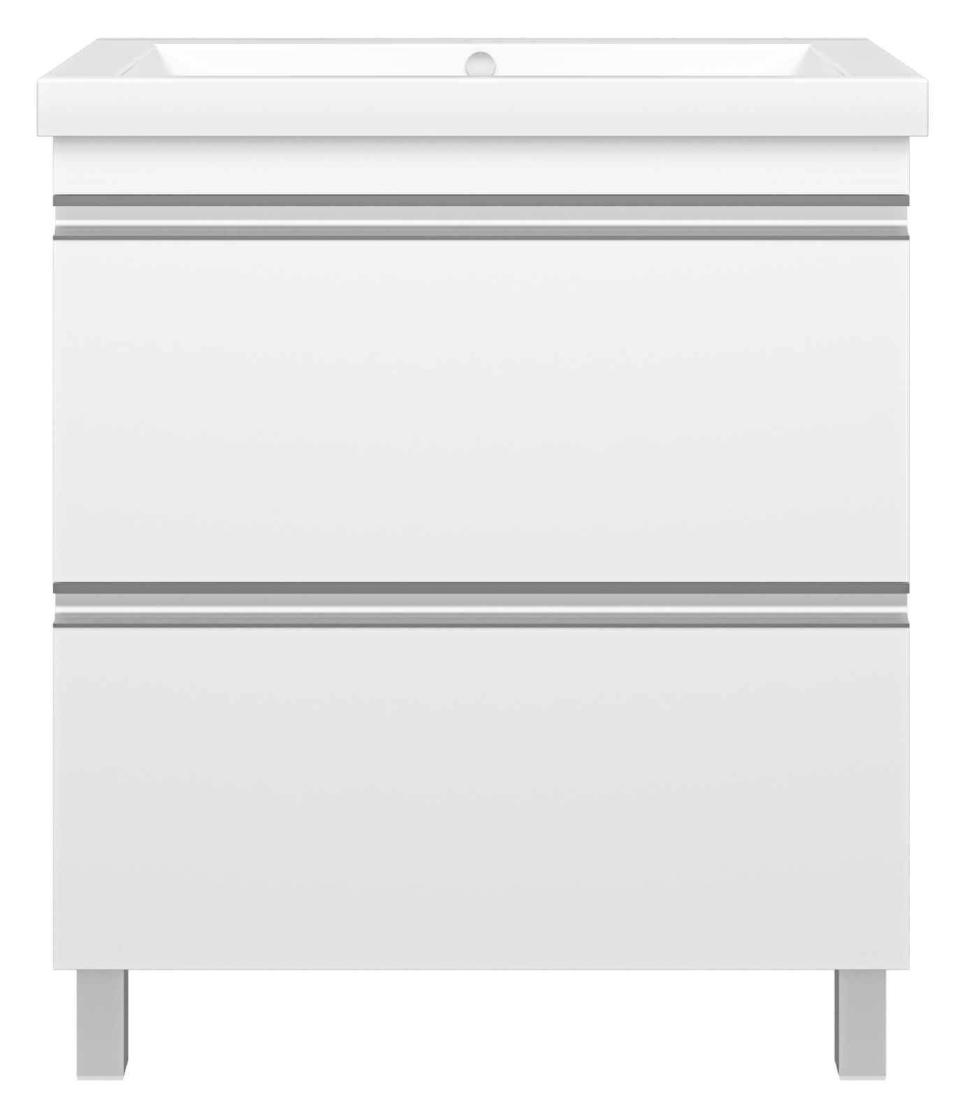Ингрид - 75 Тумба напольная с 2 ящ.эмаль + раковина