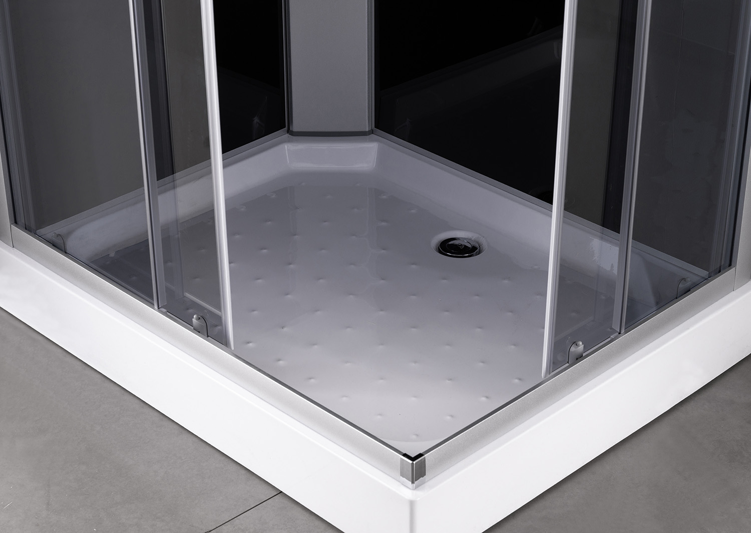 Душевая кабина Loranto 1000х800х2150 левосторонняя, черное заднее стекло, поддон 13см, матовое стекло 4мм, профиль сатин (CS-5180-13L G)