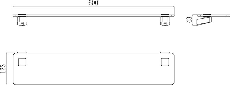 Полка стеклянная, 64 см Ravak TD 500.00, X07P332