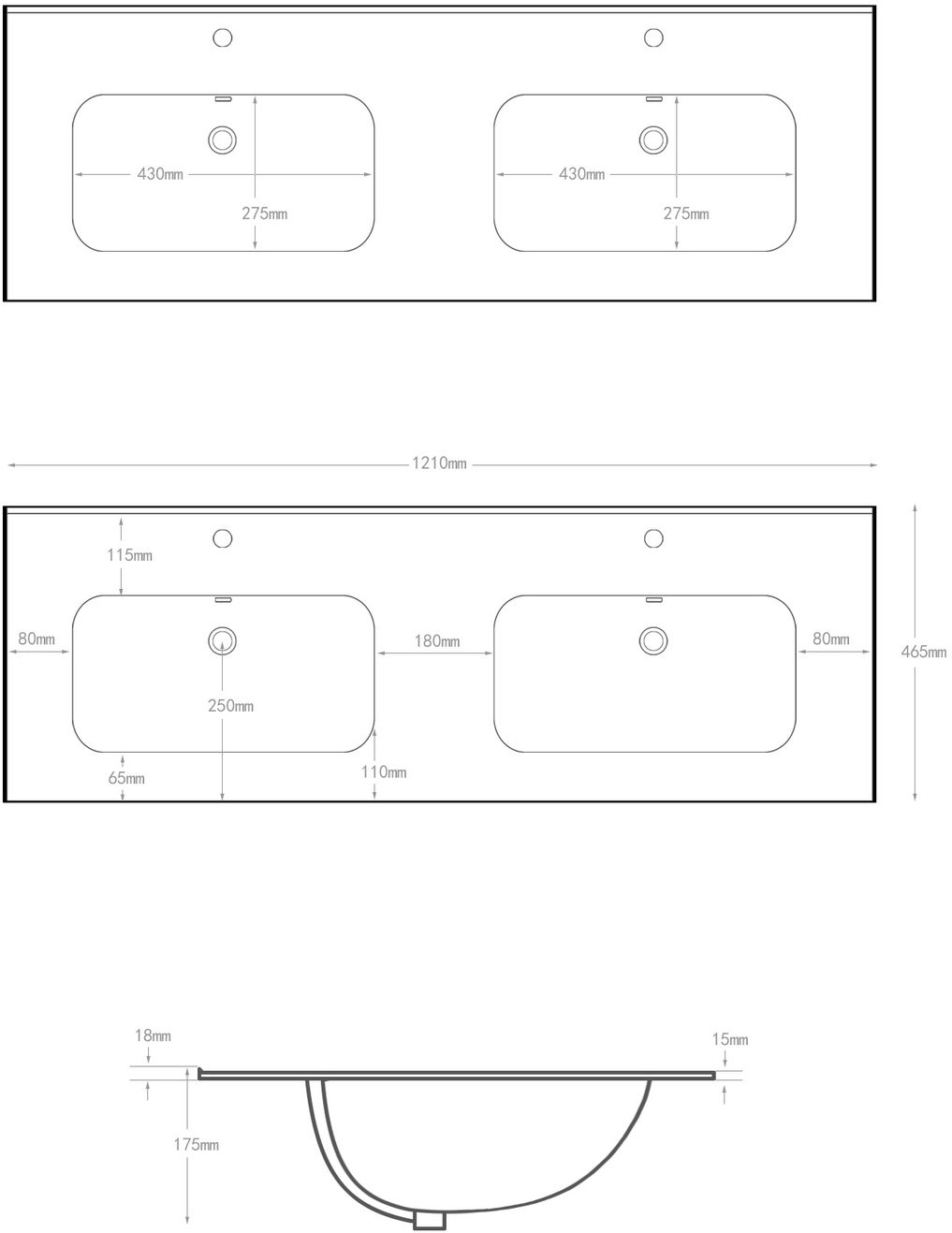 Раковина Aquanet Flat 120 (двойная) белая в магазинах СантехГид