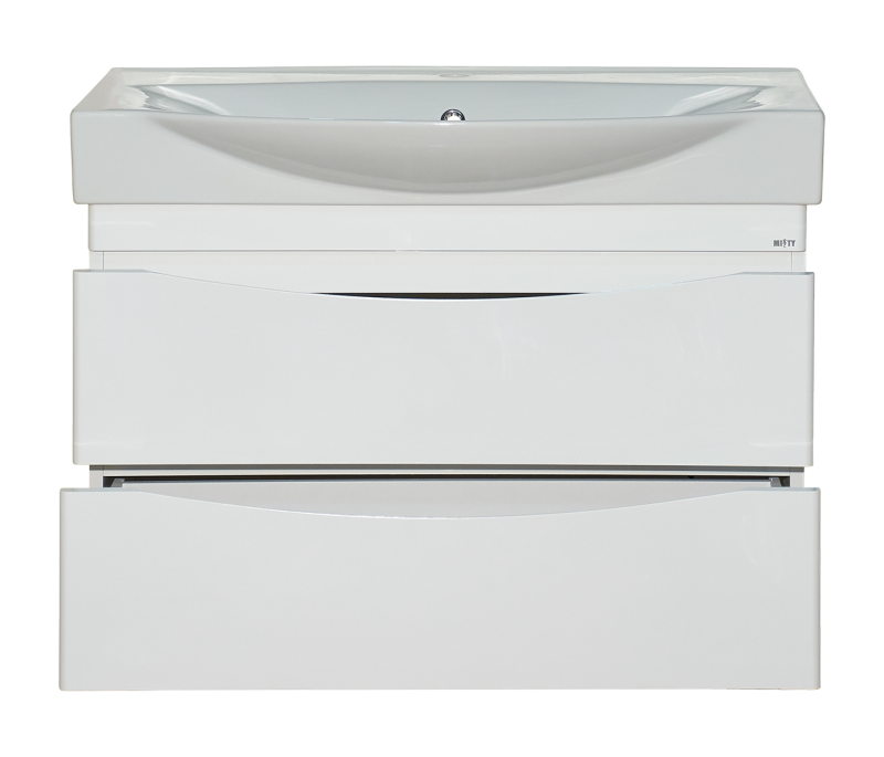 Элвис - 85 Тумба подвесная 2 ящ. белая эмаль + раковина