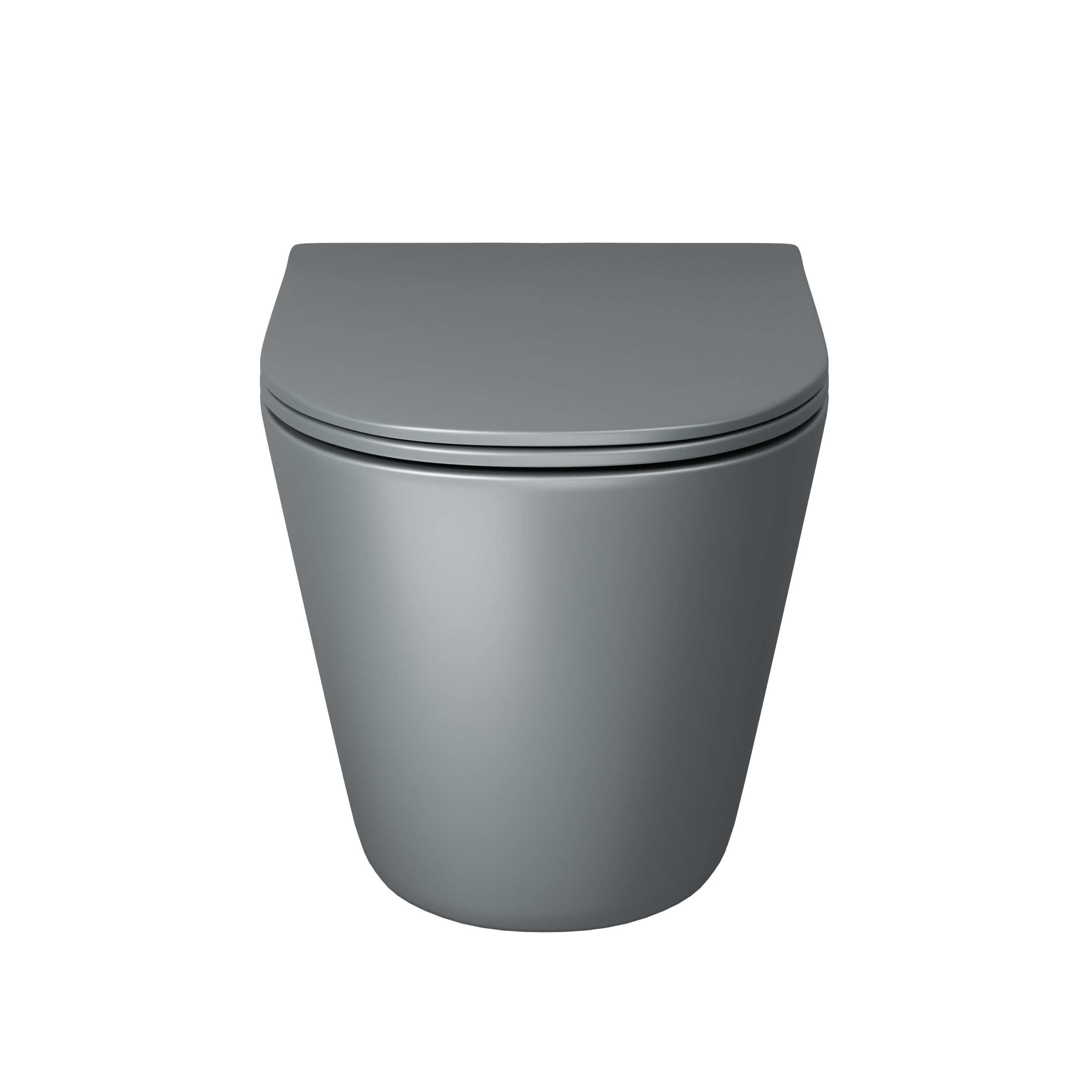 Унитаз подвесной Grossman (485х360х330) безободковый,смыв торнадо,серый матовый GR-4477GMSQ