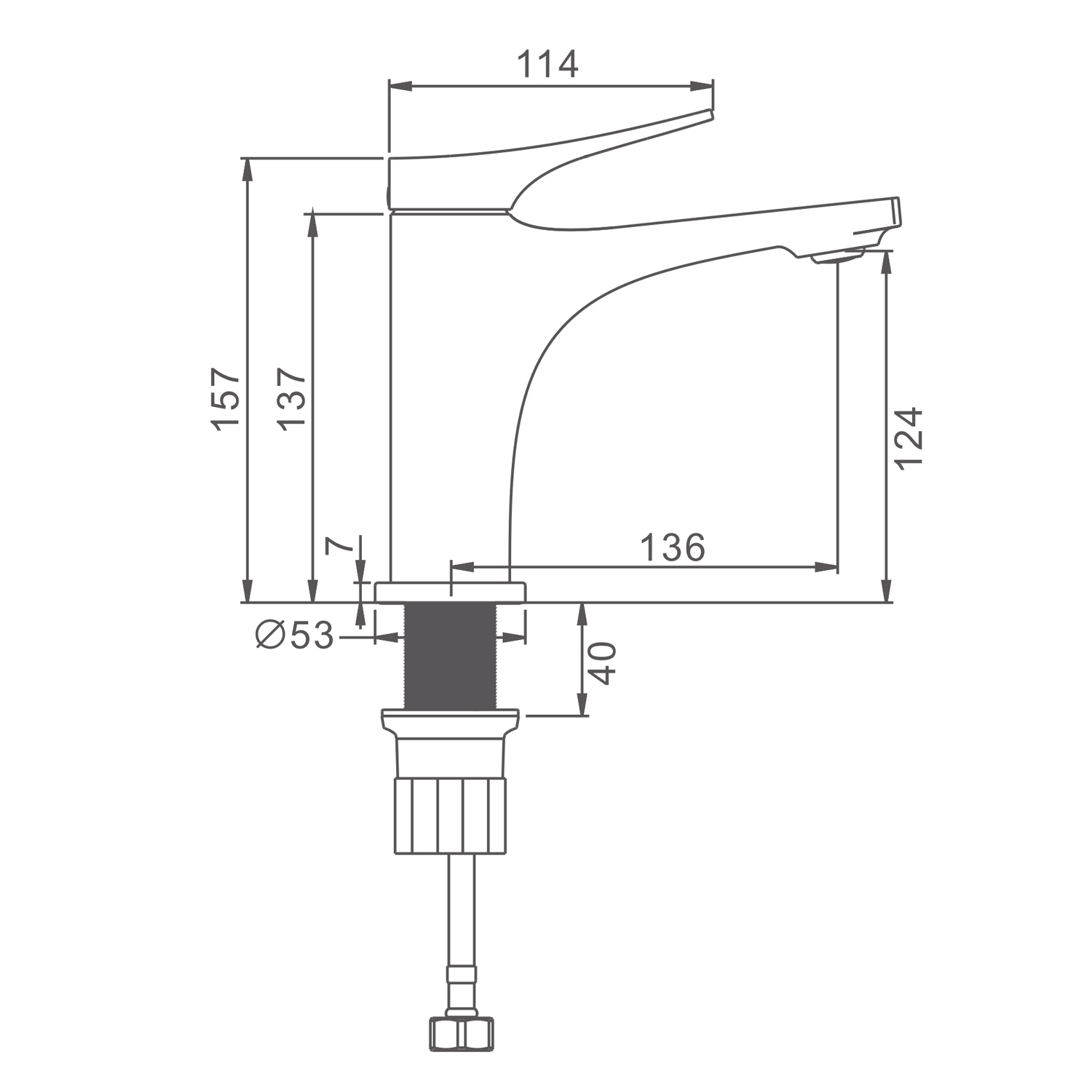Смеситель Splenka S54.10 для раковины  монолитный, хром