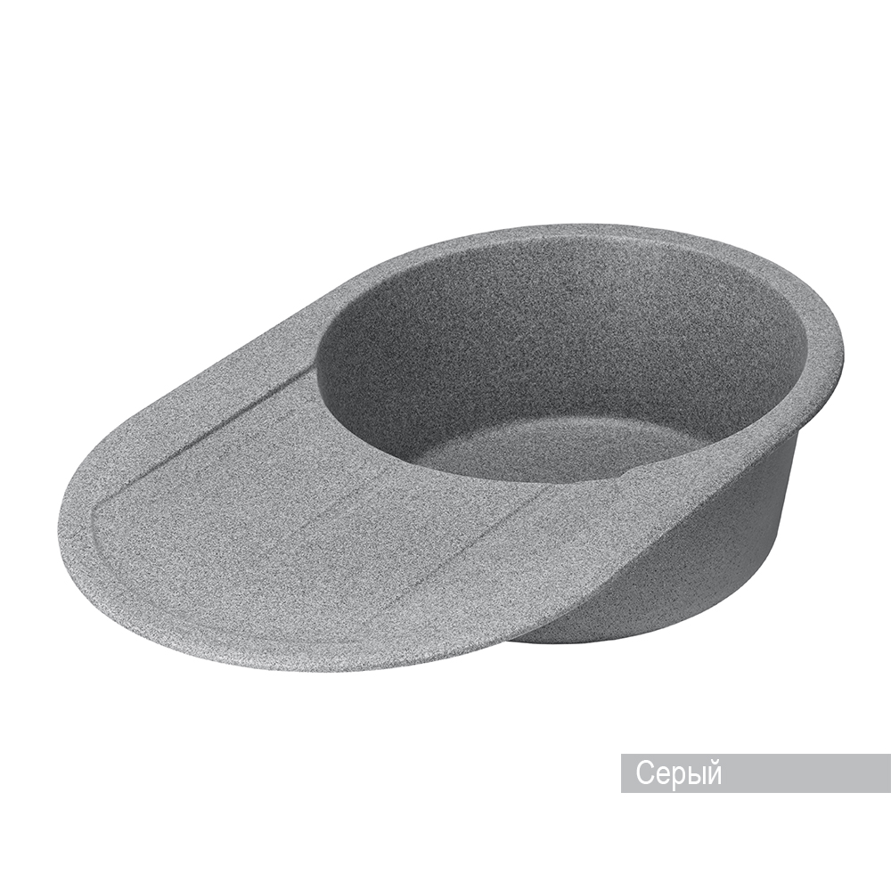 Мойка для кухни AQUATON Амира круглая с крылом серая 1A712932AI230