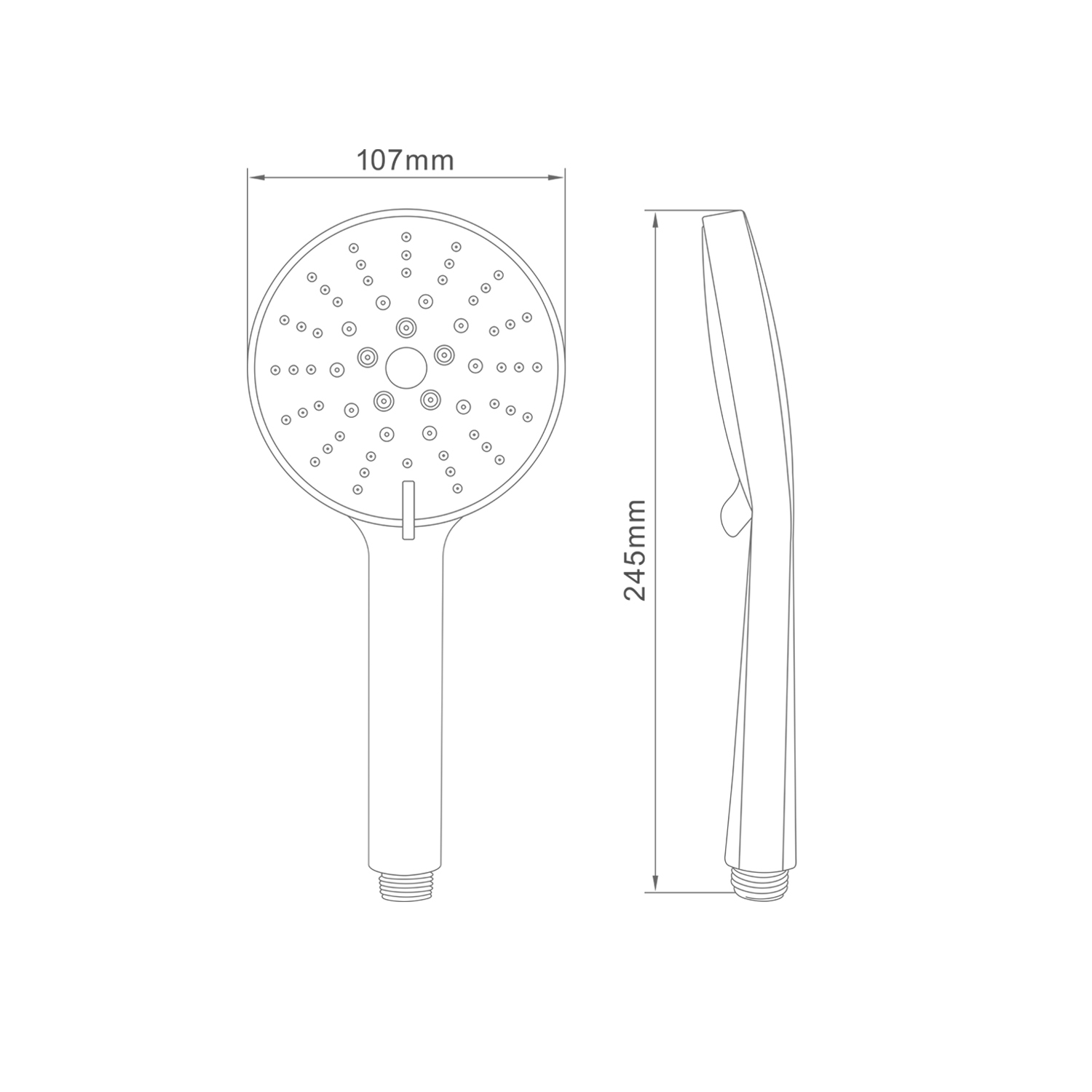 Лейка для душа Splenka S450.04 5-ти режимная пластик/силикон, хром