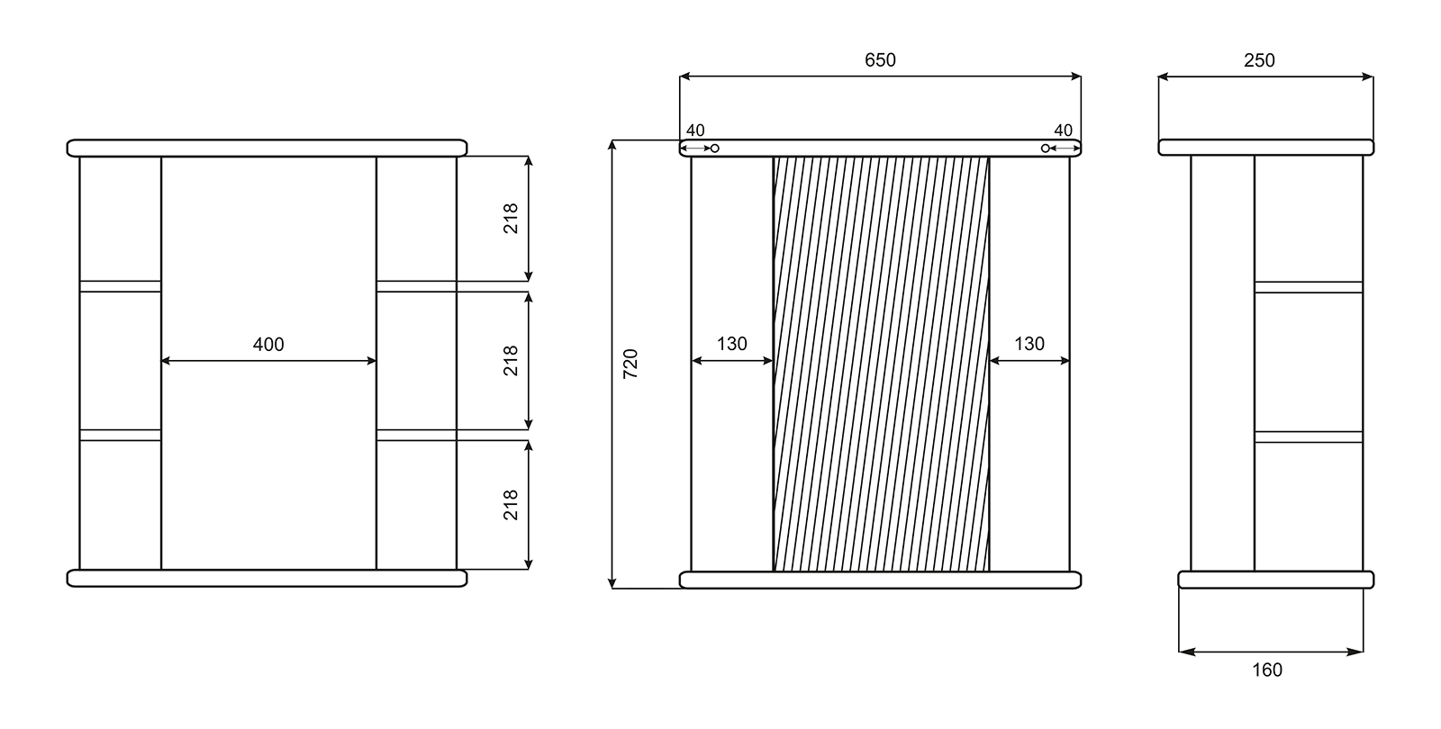 Зеркальный шкаф Misty Магнолия 65 левый