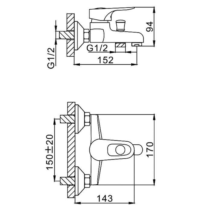 Смеситель для ванны FRAP F3028-B
