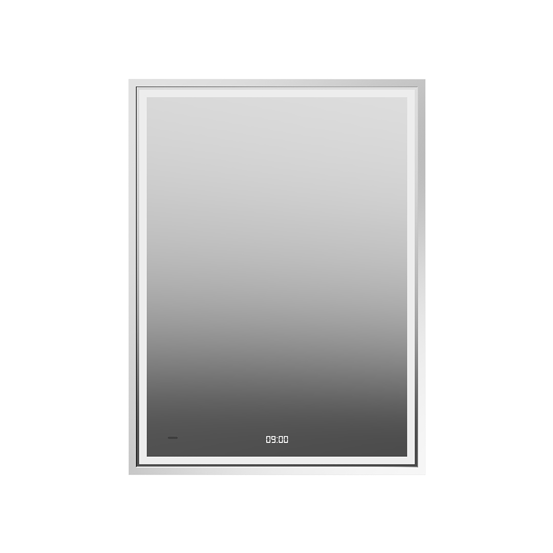 Зеркало Tecno/Текно c LED 60 с подсветкой, с функцией антизапотевание, белое глянцевое 