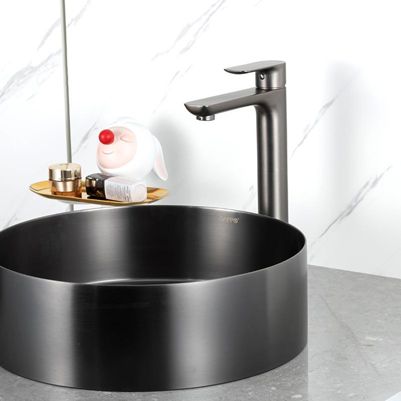 Смеситель для раковины высокий оружейная сталь GAPPO G1048-92