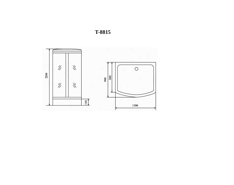 Душевая кабина Timo Comfort T-8815 Fabric Glass 120*90*220