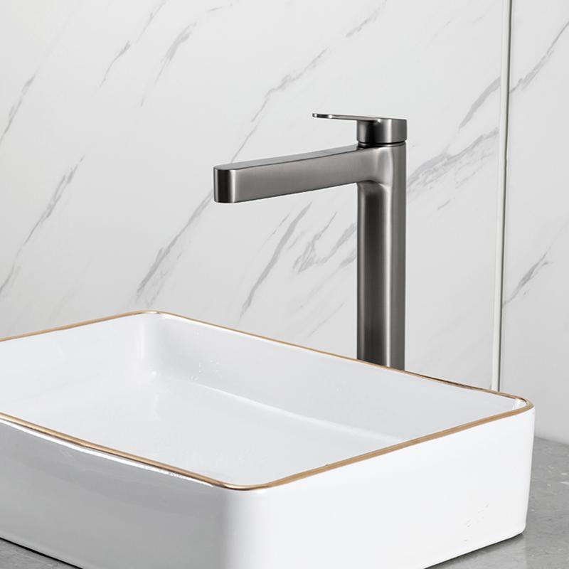 Смеситель высокий для раковины оружейная сталь GAPPO G1099-89