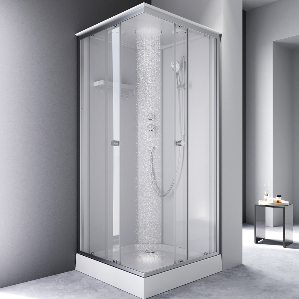 W94C-403-090MT X-Joy Square кабина душевая 90x90, профиль мат.хром, стекло прозрачное