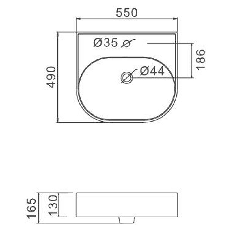 Раковина белая к столешнице Gappo (550*490*130mm) в магазинах СантехГид