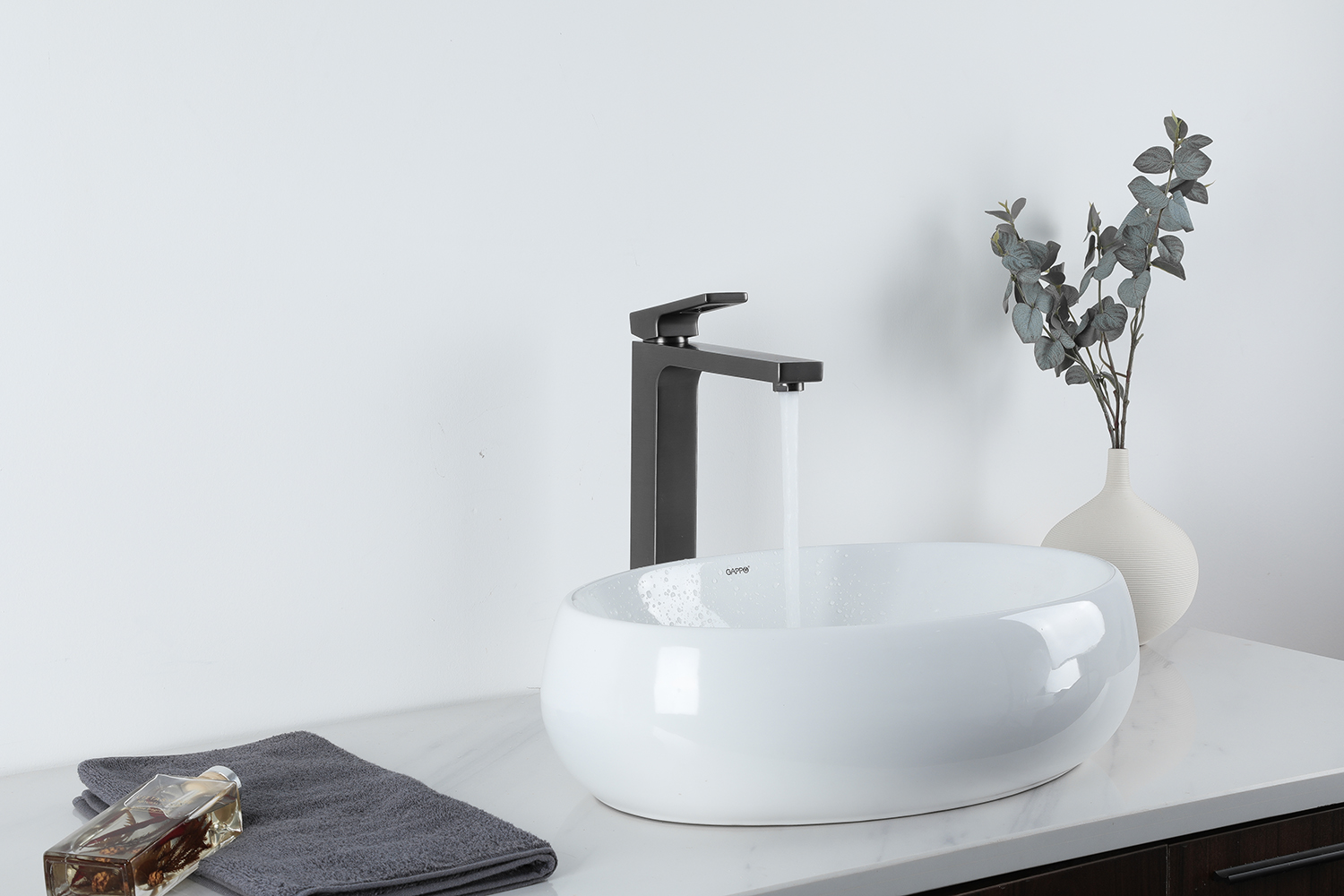 Смеситель для раковины высокий оружейная сталь GAPPO G1017-92