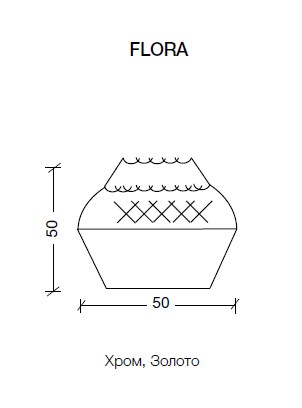 Ручка хрустальная FLORA золото