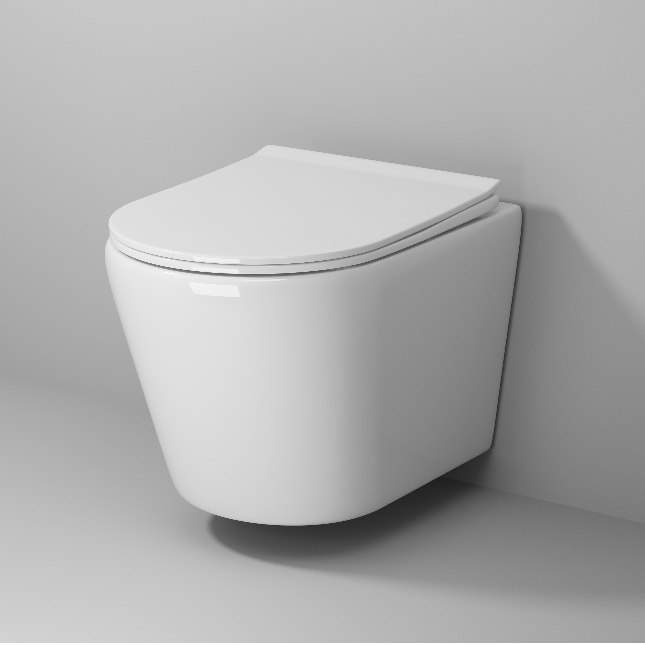 Унитаз подвесной Grossman Fly (520х360х350) безободковый,белый с тонкой крышкой,микролифт GR-4478S